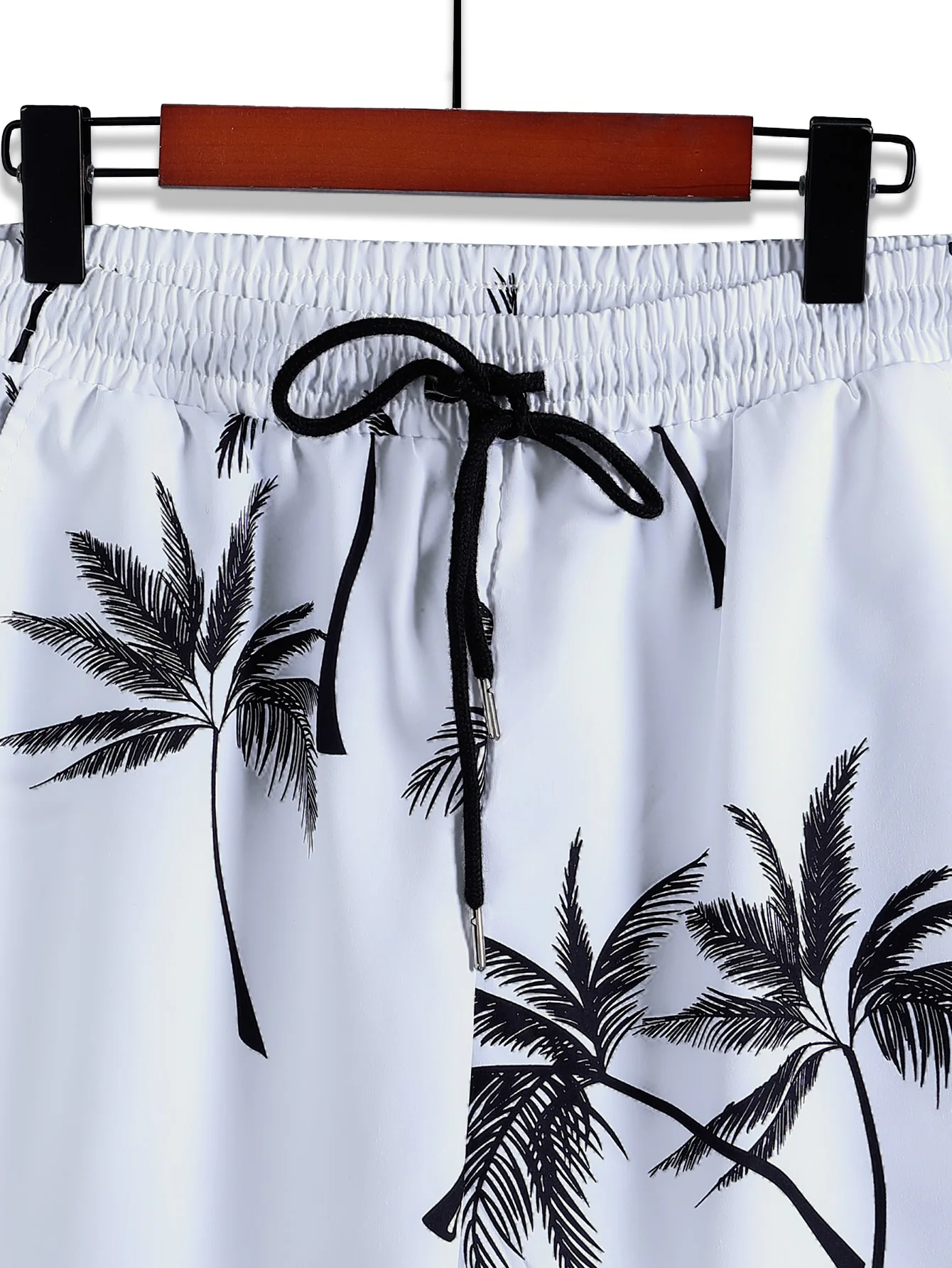 Palm Tree Print Men's Shirt And Shorts Set Short Sleeve